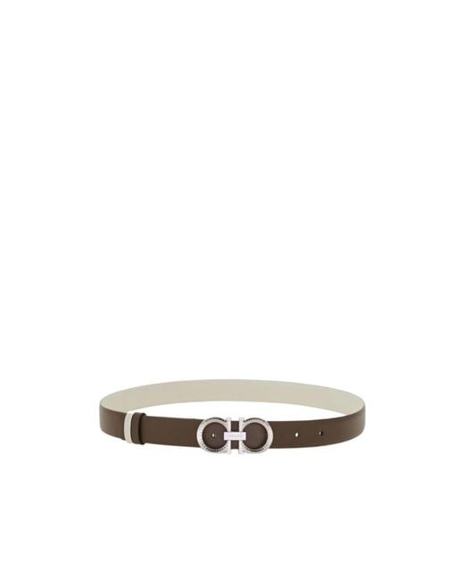 Ferragamo White Double-Sided Adjustable Belt