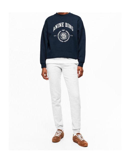 Anine Bing White Logo Detail Sweatpants