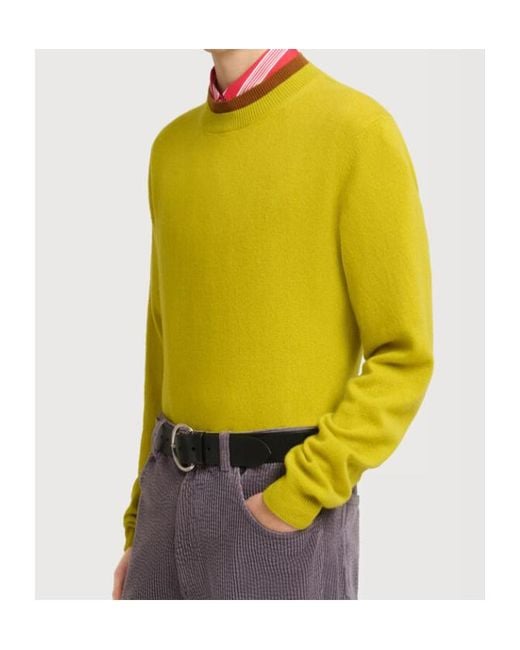 Marni Yellow Cashmere Jumper With Layered Effect for men