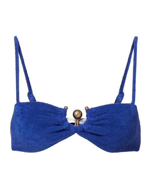 Christopher Esber Blue Cotton Blend Terry Cloth Bra Top