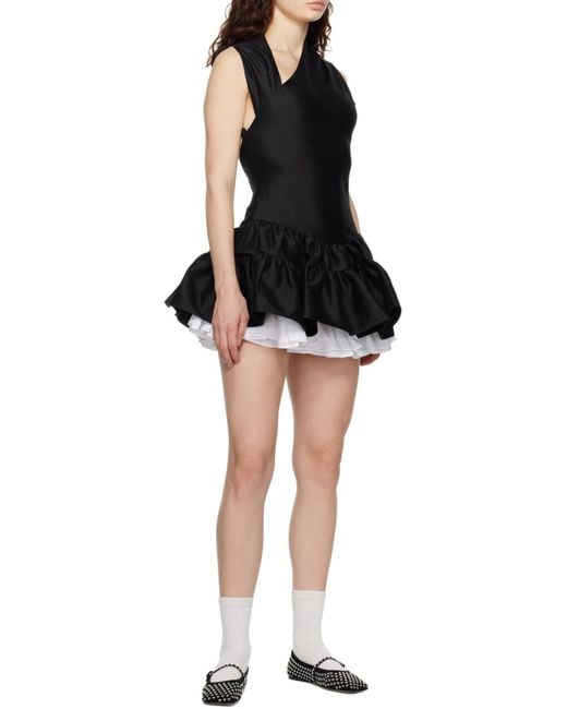 AMINA MUADDI Black Crystal Heart-Shaped Ballet Shoes