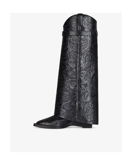 Givenchy Black Shark Lock Western Boots