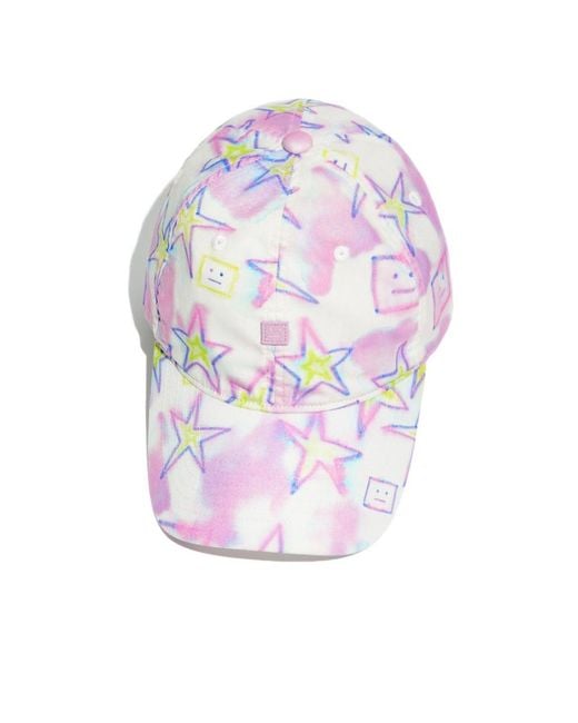 Acne White Logo-Appliqué Graphic-Print Baseball Cap for men