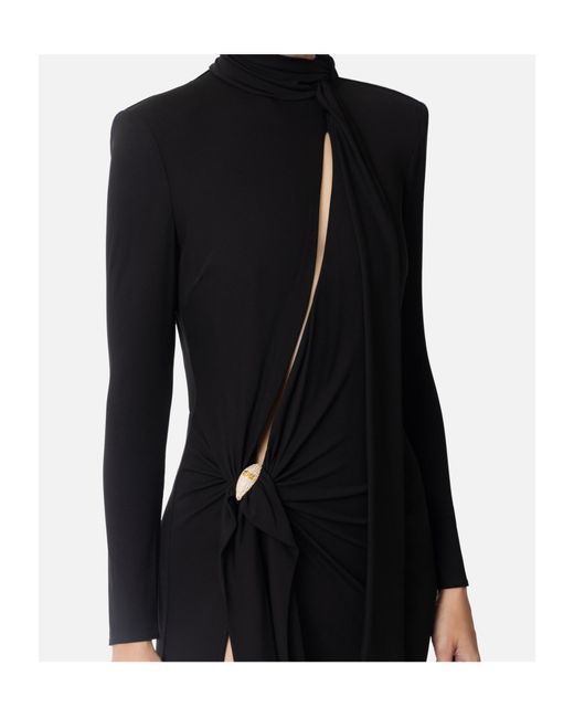 Elisabetta Franchi Black Open Back Maxi Dress