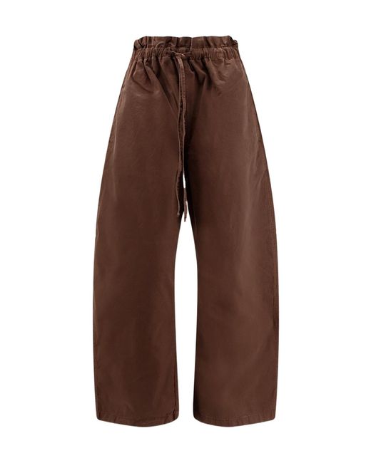 Polo Ralph Lauren Brown Drawstring Wide-Leg Trousers