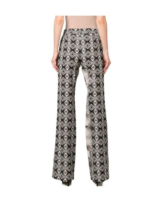 Alberta Ferretti White High-Waist Flared Trousers