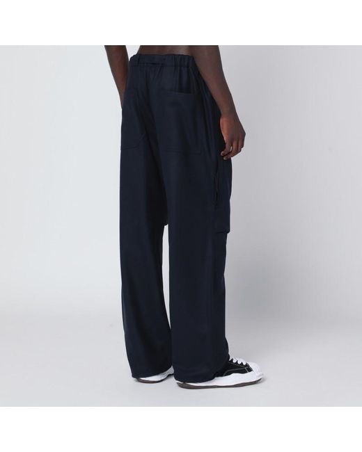 DARKPARK Blue Belted Wide-Leg Pants for men