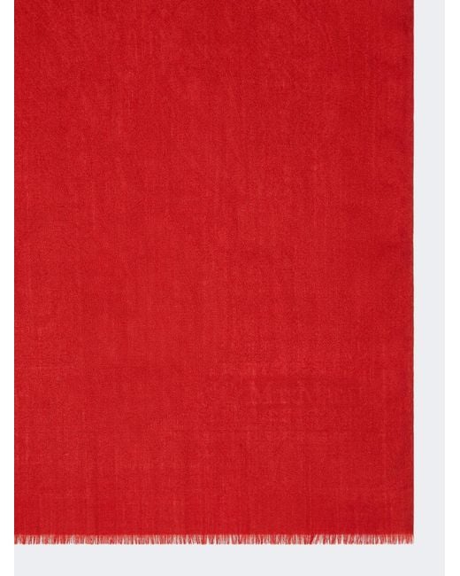 Max Mara Red Fringed Scarf