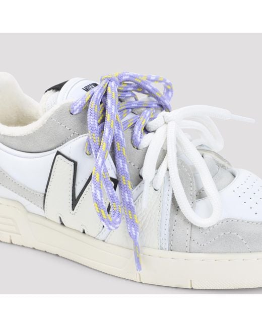 Moschino White Logo-Patch Panelled Sneakers