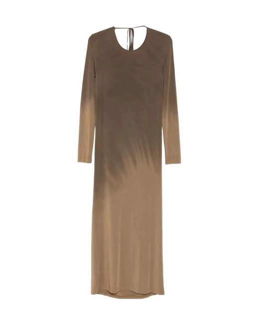 Uma Wang Brown Long Sleeve Dress