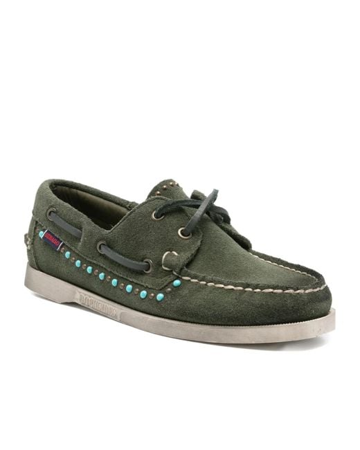 Sebago Green Suede Loafers