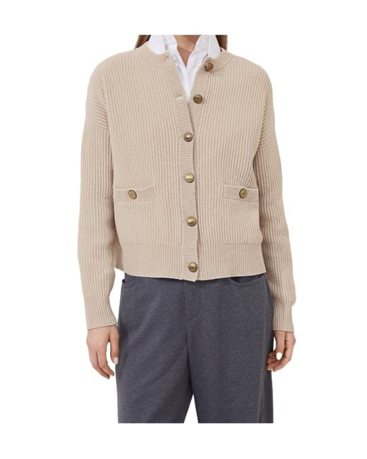 Brunello Cucinelli Blue Crewneck Knitted Cardigan