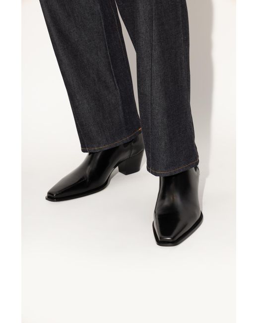 Totême Black Totême The City Pointed-Toe Chelsea Boot