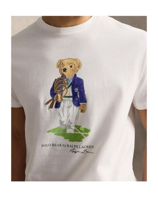 Polo Ralph Lauren White Wimbledon T-Shirt for men