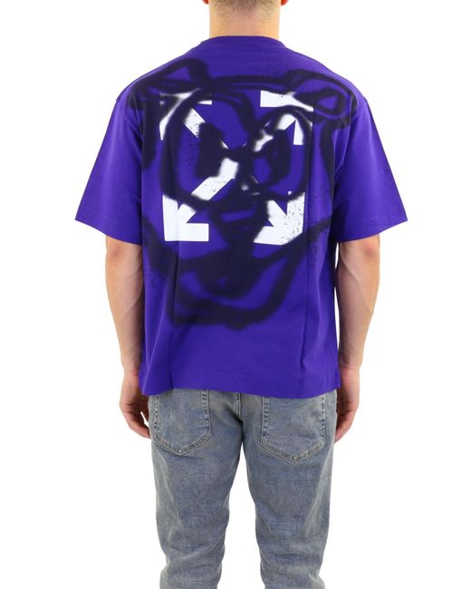 Off-White c/o Virgil Abloh Blue Logo Short-Sleeved T-Shirt for men