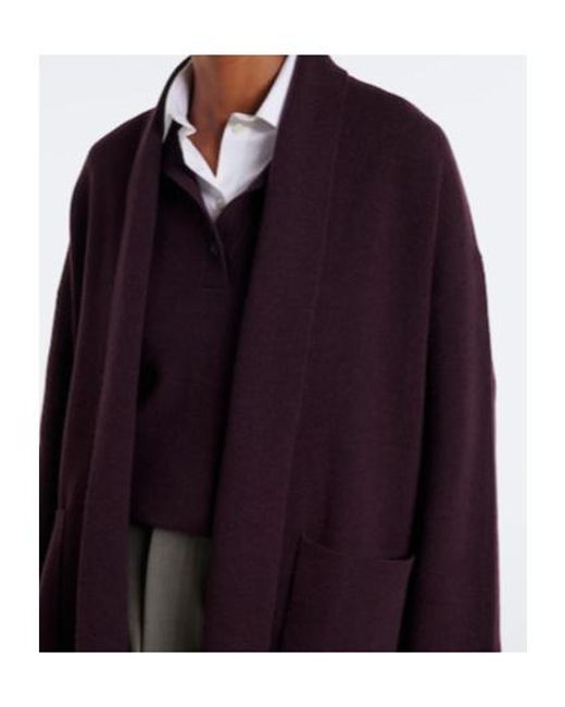 Jardin Des Orangers Purple Wool And Cashmere Coat