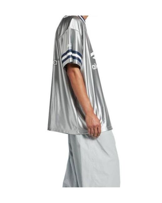 Balenciaga Blue 3B Football V-Neck Oversized T-Shirt for men