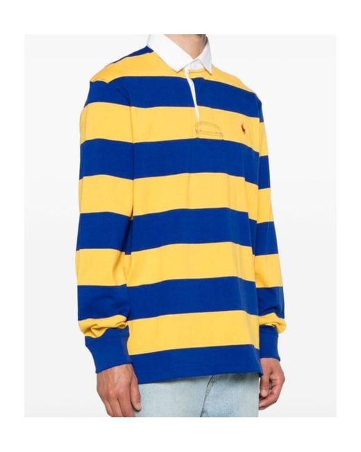 Polo Ralph Lauren Orange Pony Embroidered Striped Polo Shirt for men