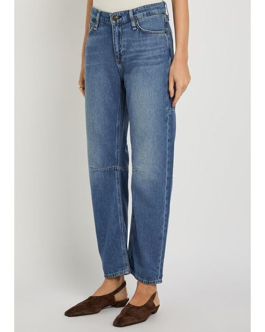 Rag & Bone Blue Mid-Rise Slim-Fit Jeans