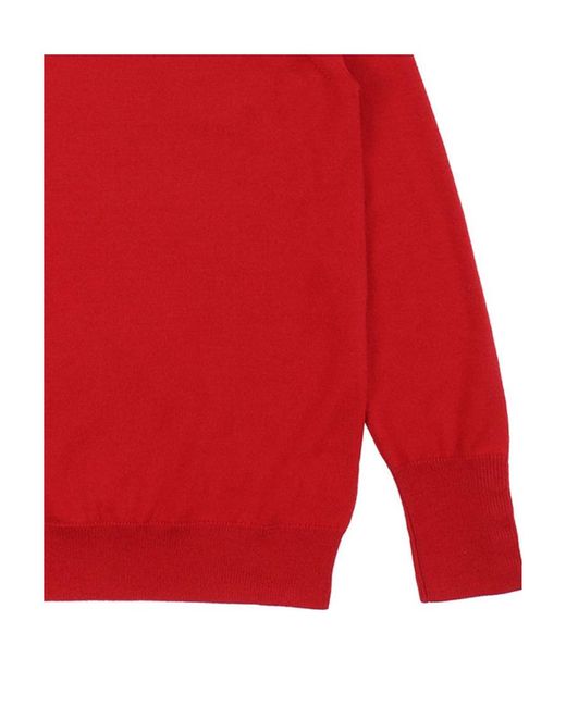 Burberry Red Button Detail Pullover