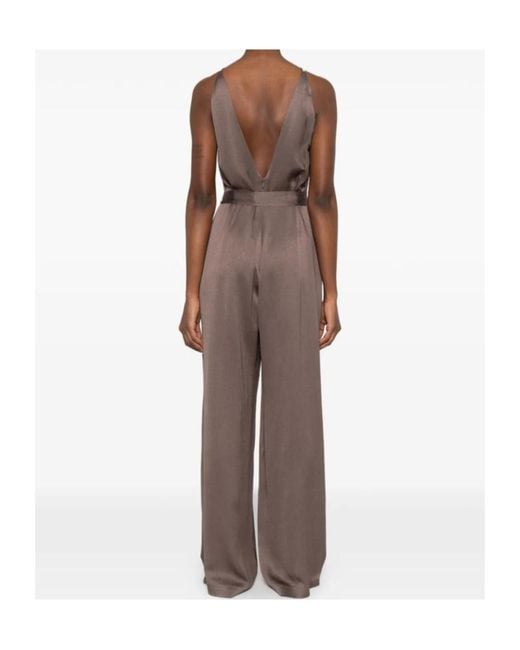Peserico Brown V-Back Jumpsuit