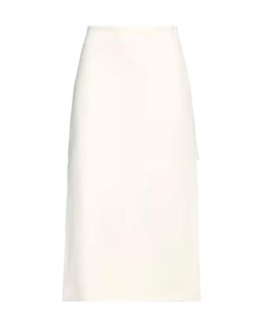 Sportmax White Solid Color Flared Skirt