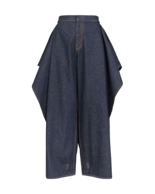 Alaïa Blue Ruffled Jeans