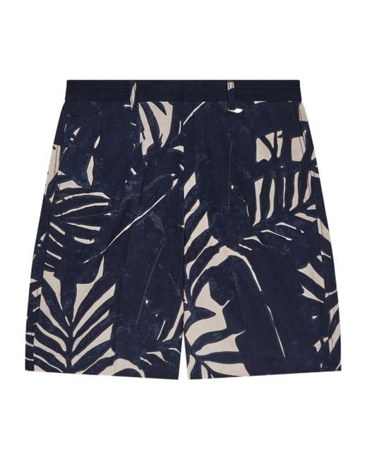 Emporio Armani Blue Abstract Print Shorts for men