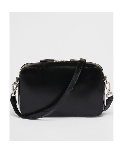 Prada Black Brique Brushed Leather Bag for men