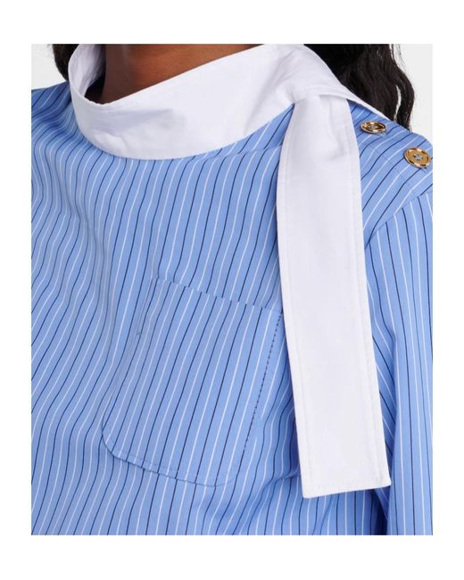 Patou Blue Striped Mini Dress