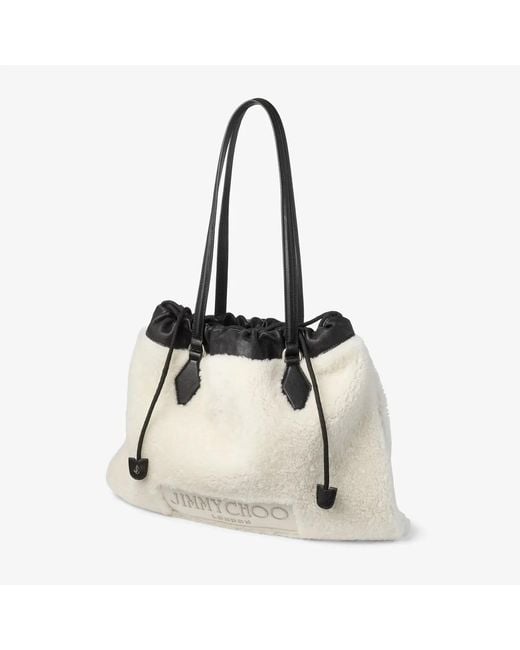 Jimmy Choo Natural Logo Embroidered Bag