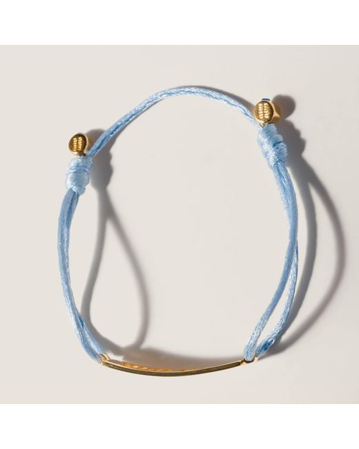 Miu Miu White Metal And Cord Bracelet