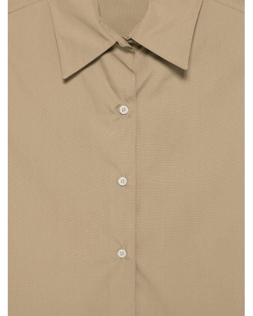 Aspesi Natural Cropped Button-Up Shirt