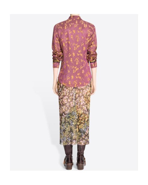 Dries Van Noten Natural Jacquard Midi Skirt