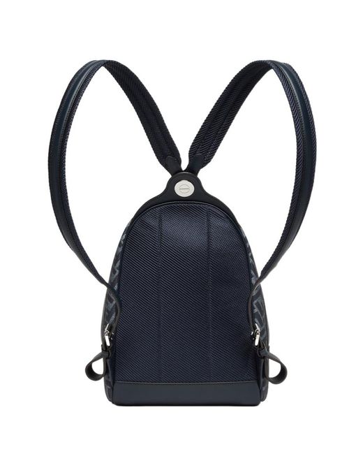 Fendi Black Chiodo Small Diagonal Backpack for men