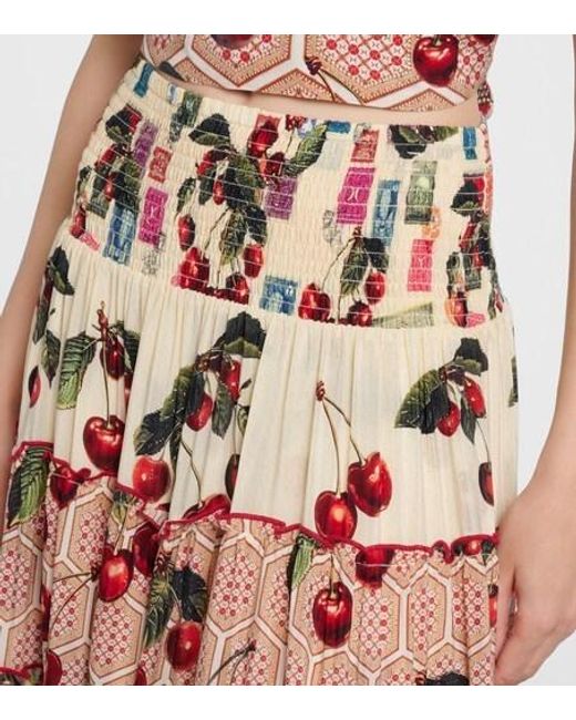 Camilla White Notes From The Road Printed Silk Maxi Skirt