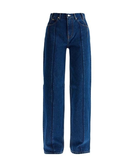 DARKPARK Blue Lu Pleated Straight-Leg Jeans