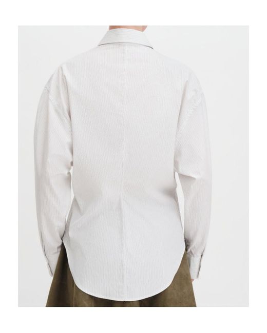 Filippa K White Relaxed Fit Striped Shirt