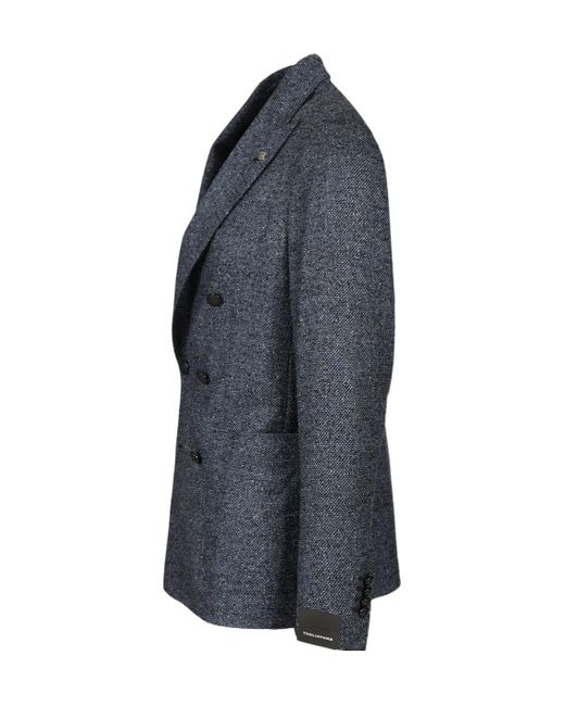 Tagliatore Blue Double-Breasted Tailored Blazer for men