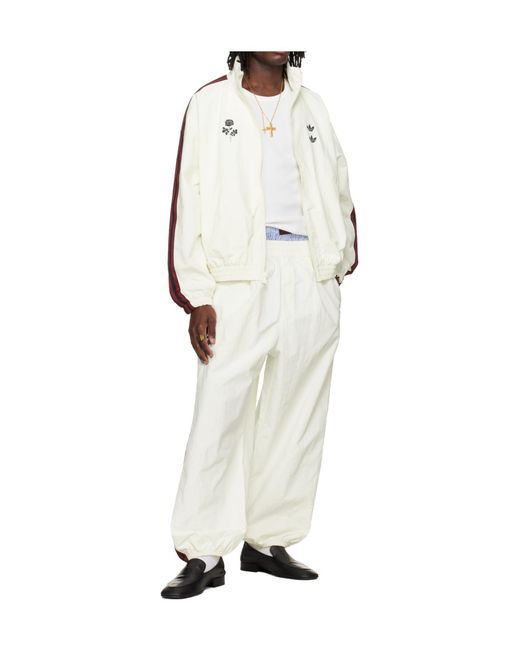 ADIDAS X WILLY CHAVARRIA White Willy Chavarria X Adidas Originals Collaboration Woven Elastic Waist Track Pants for men