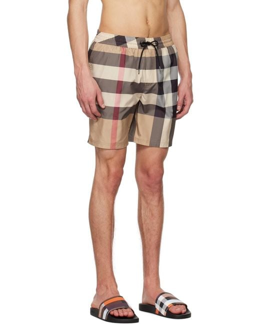 Burberry Multicolor Checked Drawcord Swim Shorts for men