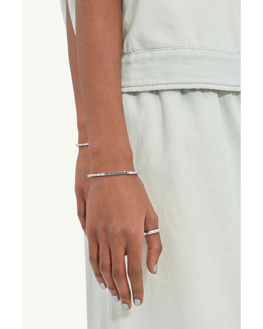 MM6 by Maison Margiela White Numeric Minimal Signature Cuff Bracelet