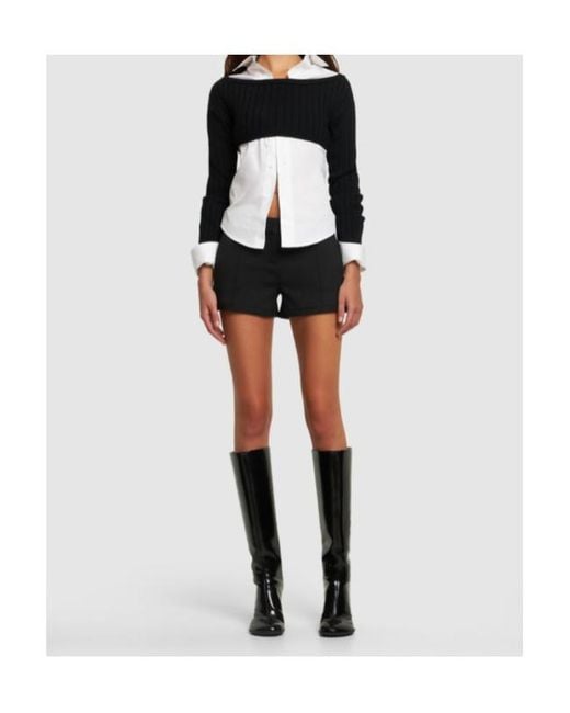 Coperni Black Tailored Viscose Blend Shorts