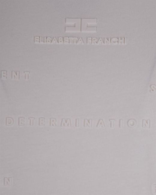 Elisabetta Franchi White Short-Sleeved Crewneck T-Shirt