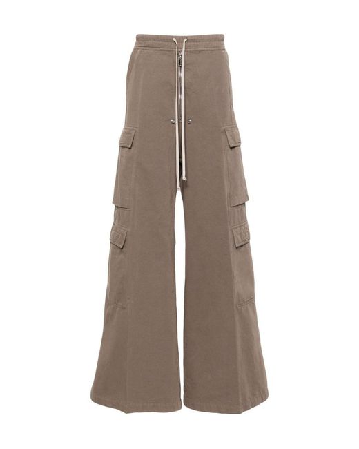 Rick Owens Brown Jumbo Belas Drawstring Cargo Trousers for men