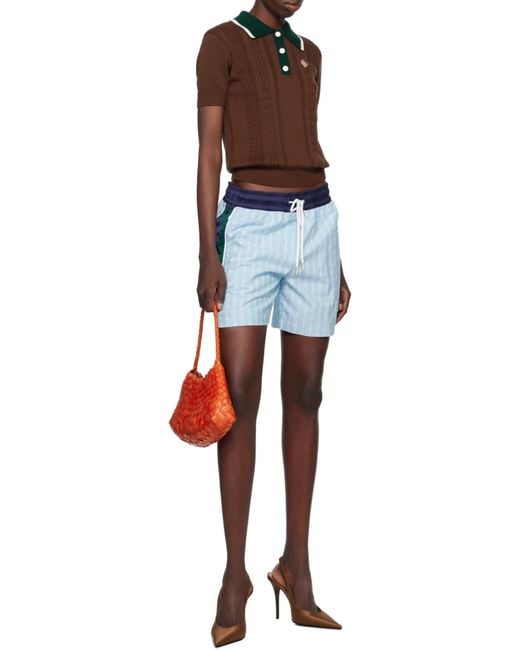 Casablanca Blue Elastic Waist Shorts