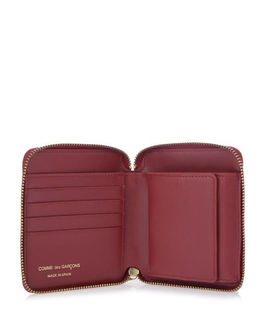 Comme des Garçons Red Zip-Around Leather Wallet