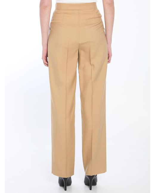 Max Mara Natural Pleated Tailored Trousers