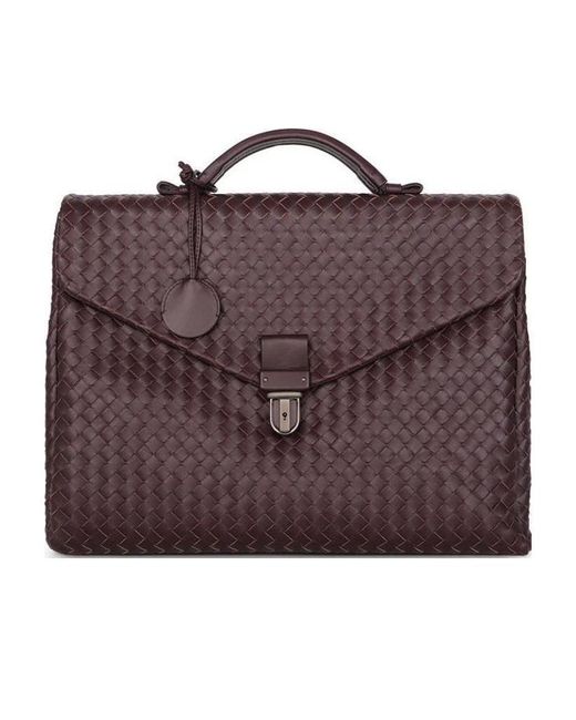 Bottega Veneta Brown Weaving Briefcase for men