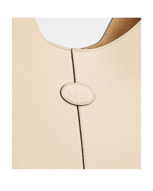 Tod's Natural Oboe Logo Patch Medium Shoulder Bag